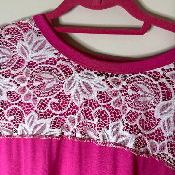 HEIMISH USA - Butterfly Short Sleeve Lace Detail - Fuchsia - 1x - NWOT - Picture 2 of 7
